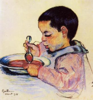 Armand Guillaumin : Child Eating Soup